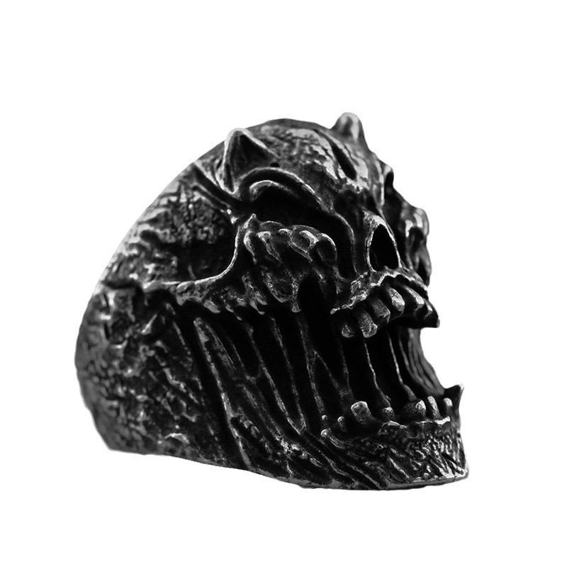 Iron Warrior Skull Punk Style Hip Hop Domineering Men's Ring
