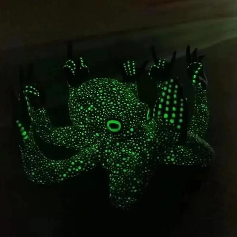Garden Statue Ornaments Octopus Miniature With Luminous Office Tabletop Bar Decorative Sculpture Fun Collectibles Gift