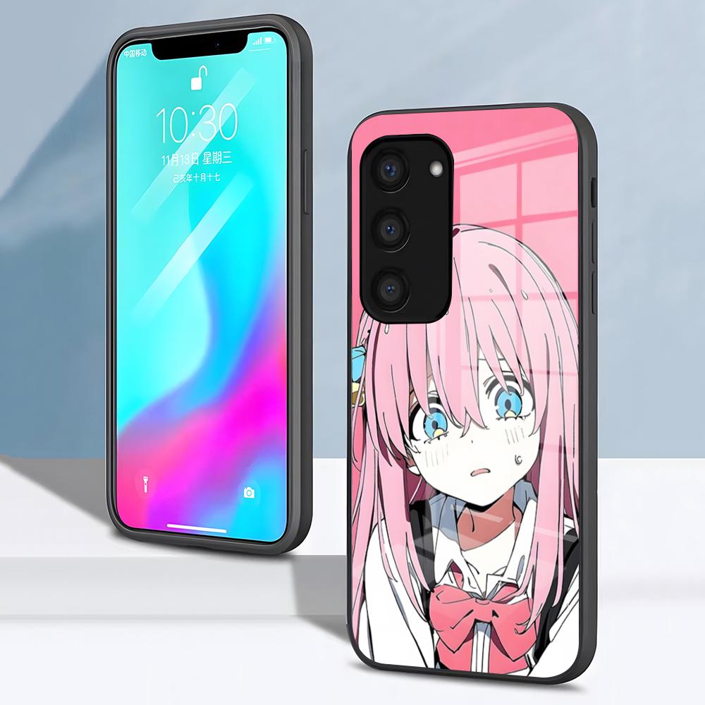 B-Bocchi The Rock H-Hitori Gotoh Handyhülle Für Samsung S26 S25 S24 FE S23 S22 S21 Plus S20 Ultra Note20Ultra Schwarze Glasabdeckung