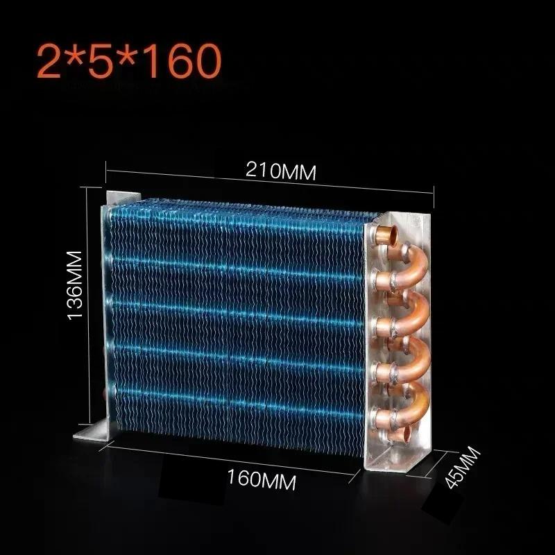 1PCS Copper Tube Heat Exchanger for Physical Cooling Condenser Coil Refrigerator Aluminum Fin Heat Exchanger Small Without Shell