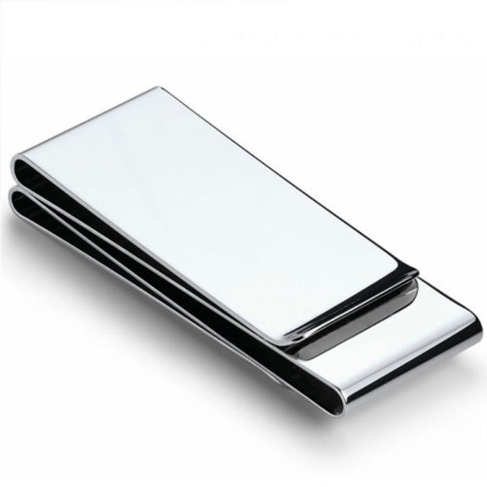 Silver Money Clip Mens Stainless Steel Cash Holder Male Mini Purse Metal Bill Clamp Slim Pocket ID Credit Card Folder