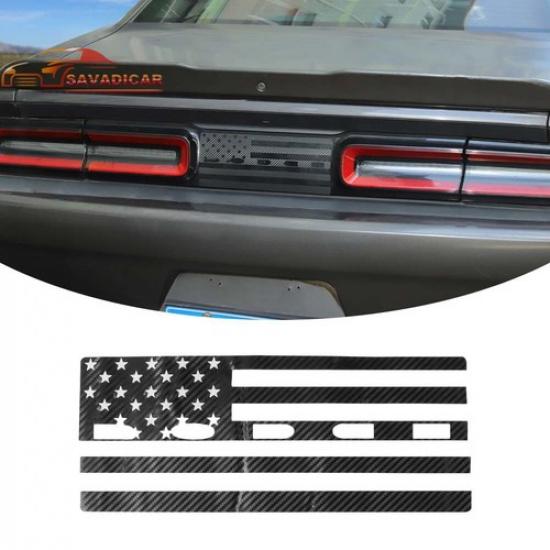 Carbon Fiber Rear Taillight Central Decor Sticker Decal For Dodge Challenger 15+