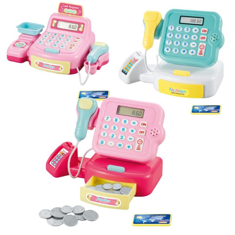 [J] 1 Set Lighting And Sound Effects Toy Simulation Supermarket Cash Register Game Electronic Pretend Play House Toys For Kids