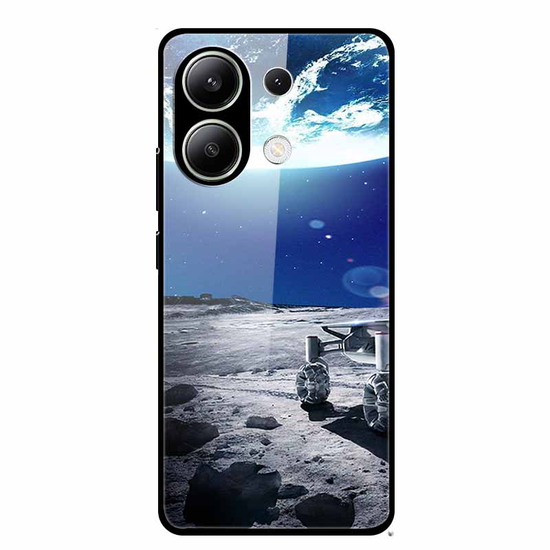 Glass Back Cover For Xiaomi Redmi Note 13 Case Note13 Pro Coque Hard Tempered Glass Case For Redmi Note 13 Pro Case Soft Bumper