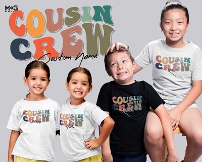 Personalised Funny Cousin Crew T-shirt Custom Name Matching Reunion Gift Tee
