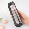 New Clear Small Makeup Bag Transparent Waterproof Cosmetic Organizer with Zipper PU Leather Makeup Brush Case