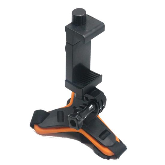 Motorcycle Helmet Chin Mount Holder Detachable Bracket Protective Stand with Fixing Strap for Sports Camera Mobile Phone