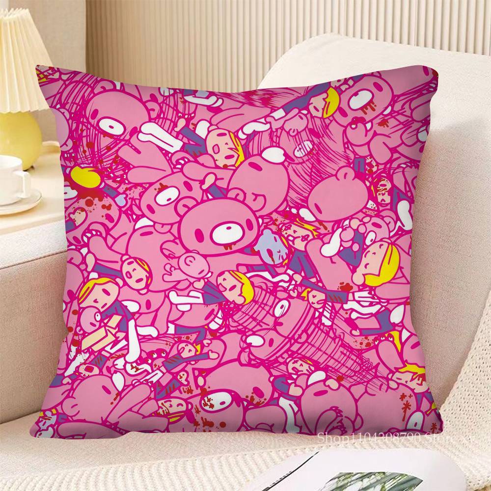 Cartoon Gloomy Bear Pillow Case Fashion Square Pillowcase Bedroom Sofa Room Ins Decoration Leisure
