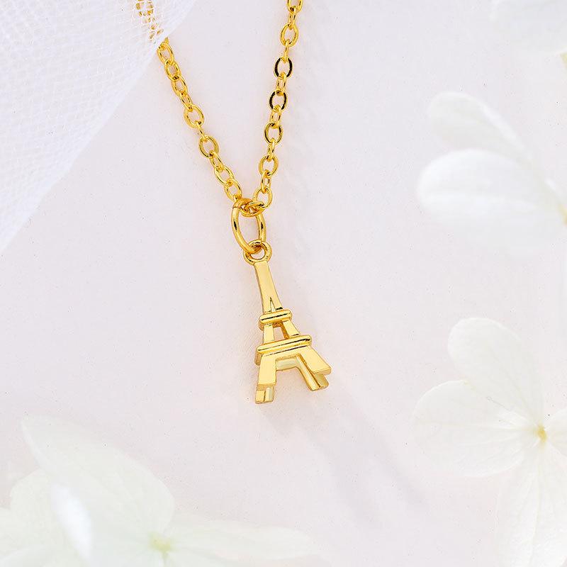Fashion Temperament Necklace Women's Niche Projection Ins Design Sense Paris Eiffel Tower Necklace Jewelry