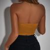 Diamond-Shaped Shiny Tube Top: Navel-Baring, Backless, Fishbone Vest