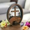 He Is Risen Easter Decoration Farmhouse Rustic Wooden Resurrected Tomb Table Sign Home Office Easter Party Desktop Ornament