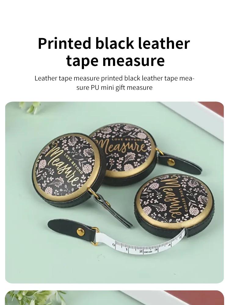 1pcs Portable Retractable Vintage PU Leather Mini Tape Measure Nostalgia Measuring Ruler Vintage Sewn Cm Inch Roll Scale