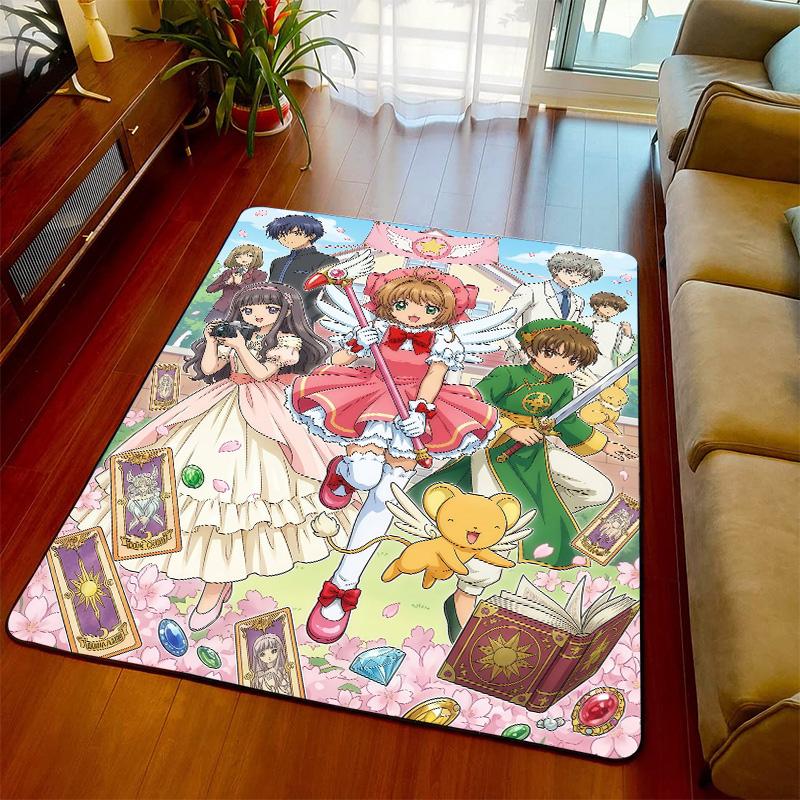 Cardcaptor Sakura Decorative Carpet Rug Anime Floor Mat Soft Feel Non Slip Base for Bedroom Living Room -QJY