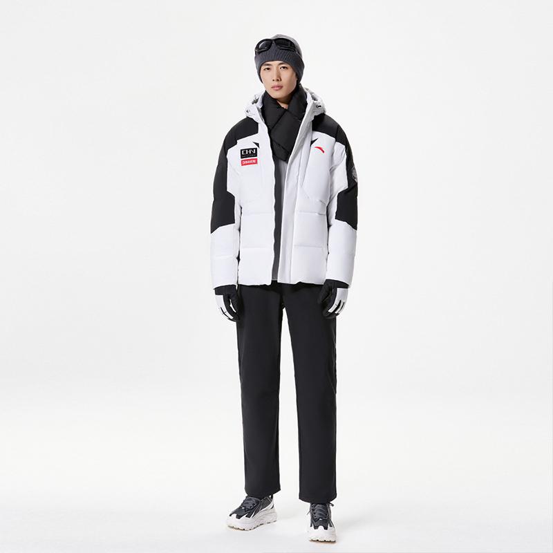 Anta Ice Armor Κοντό μπουφάν με κουκούλα με ανδρικά πανωφόρια ρούχα λευκό χιόνι 152347946-1