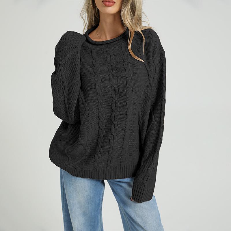 Women's Ropa Mujer Solid Color Knitted Pullovers Sweaters Long Slevees Elegant Chic Thick Loose Casual Roupas Feminina