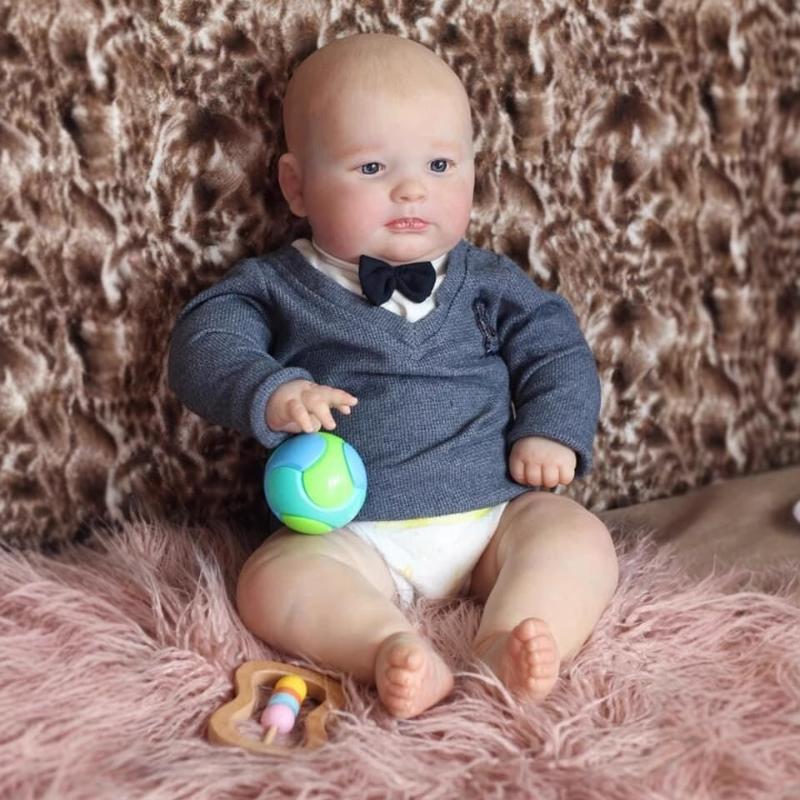 Muñecas de bebé reborn gorditas de 24'' y 60 cm, de tela suave, hechas a mano, con pintura 3D, realistas, para recién nacidos, regalo para el Día del Niño.