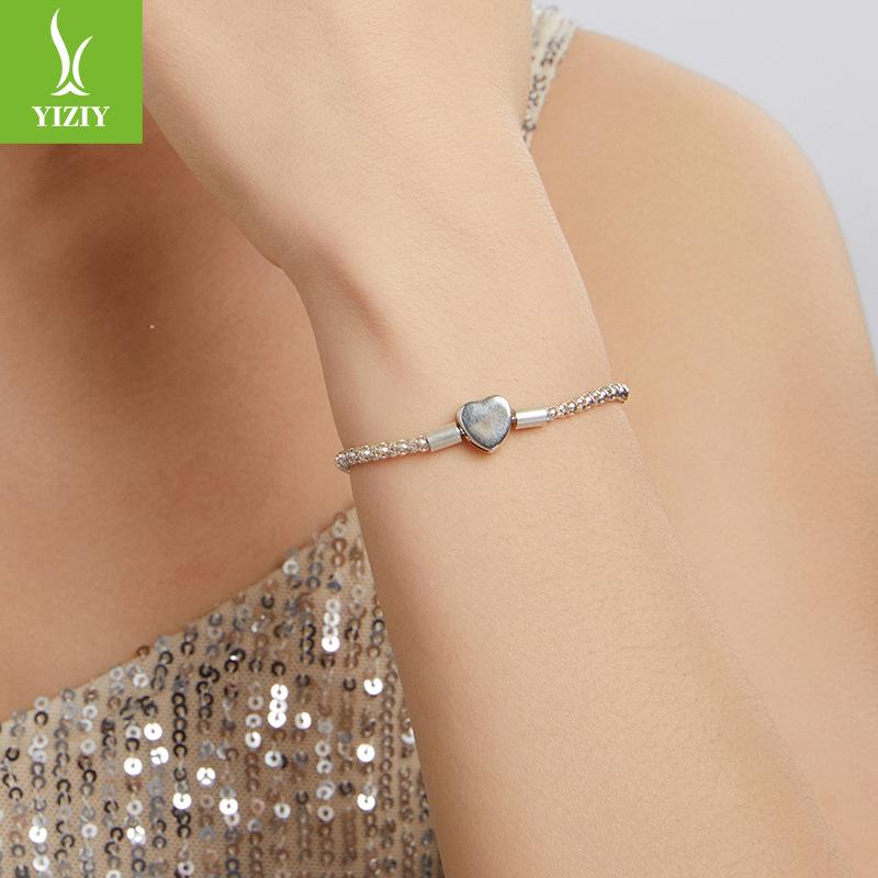 S925 Sterling Silver Love Galaxy Basic Bracelet, Versatile Diy Bracelet Bracelet Accessories