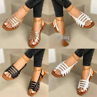 Women's Plus Size Woven Beach Sandals - 2025 Spring/Summer Fashion