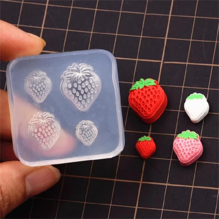 Easy To Clean Silicone Mold for Miniature Strawberry Pastries Dessert Mould for Handicraft Hobbyists Miniature Food Mold