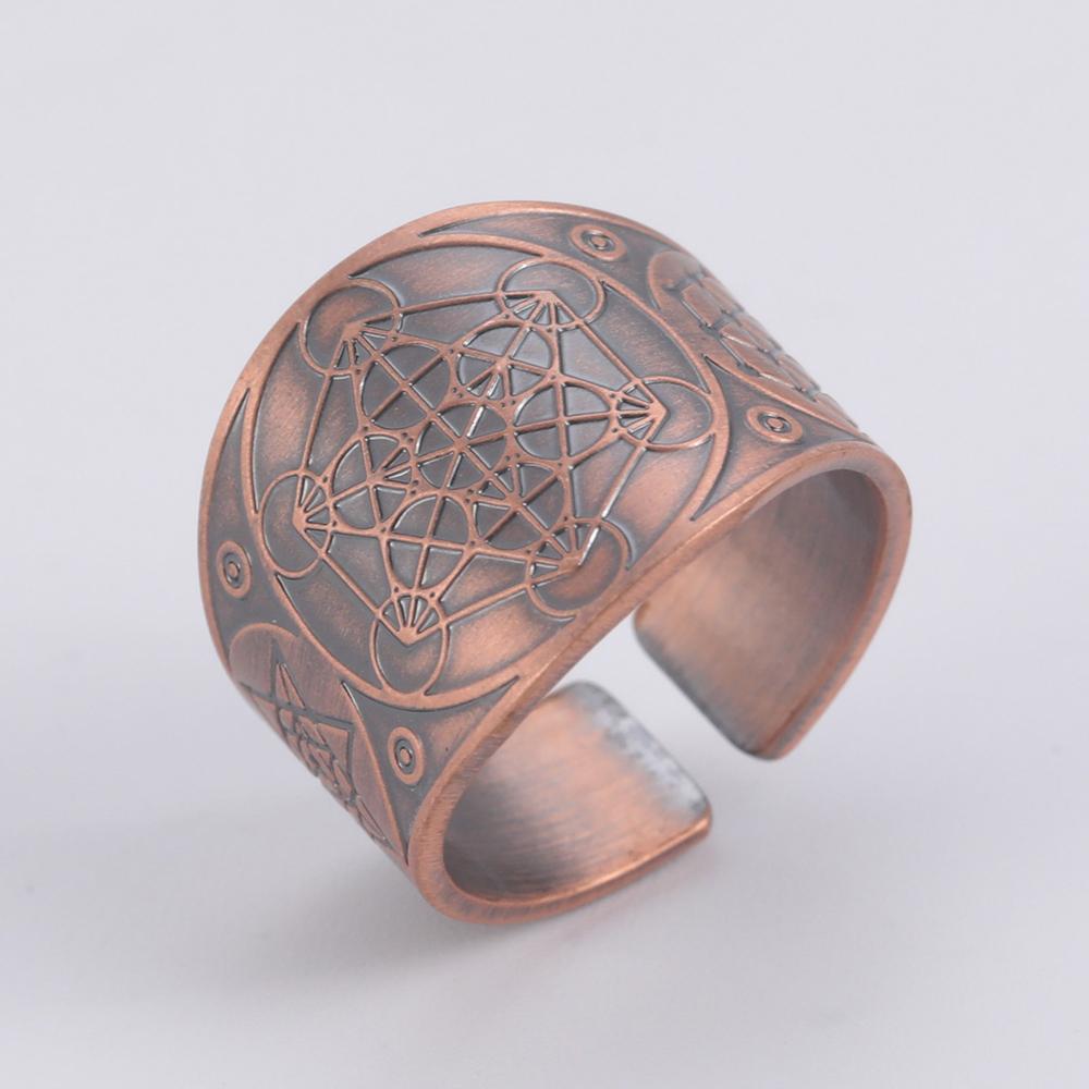 Dawapara Seal of The 7 Archangels Protection Ring Amulet Metatron Cube Lilith Symbol The Secrets of King Solomon Vintage Jewelry