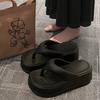 Thick-bottomed Foot-pinching Flip-flops Women's Summer Outer Wear Heightening Non-slip Indoor Home Leisure Beach Sandals