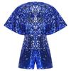Complete Party-Ready Jumpsuit for Girls: Sparkling Sequins V-Neck Cap Sleeve Bodysuit, Perfect for Photos & Special Events