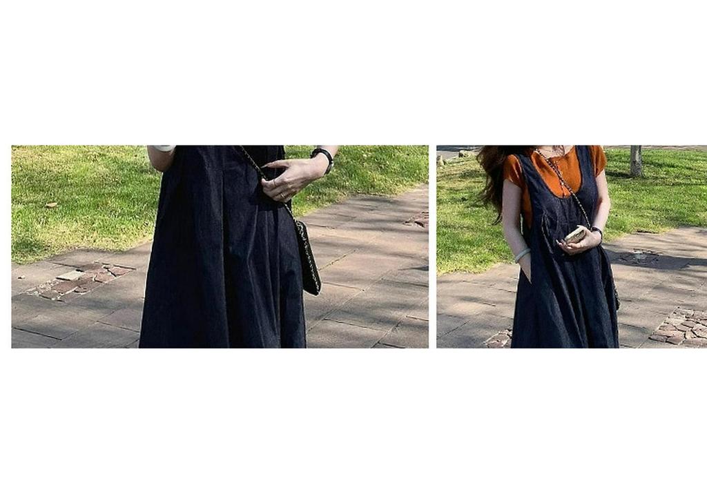 Maternity 2026 Summer French High-Waisted Slimming Vest & Dress Layered Set