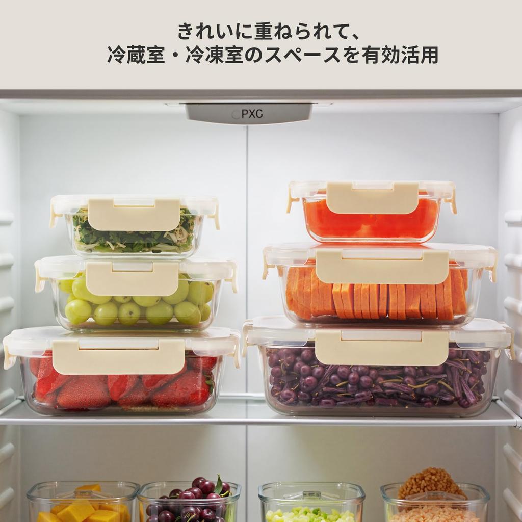 Conjunto de Armazenamento de Vidro AILTEC com Recipientes Retangulares Resistentes ao Calor, 6, Vidro, Hermético, Tupperware, Seguro para Micro-ondas, Empilhável, Tampas, Livre de BPA,