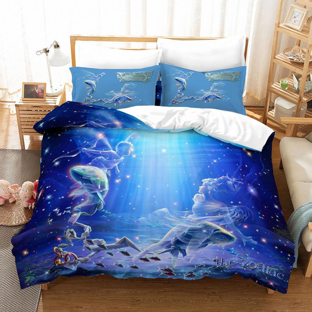 Cartoon Digital Printing Twelve Constellations Duvet Set Bedding Two Or Three-Piece Set