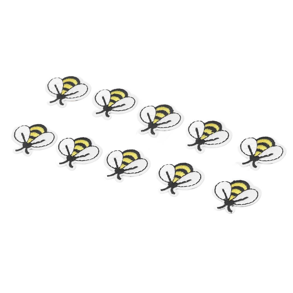 20pcs Embroidered Bee Embroidered Patches Bee Shape Sewing Patches Decoration Iron On Patches Dress