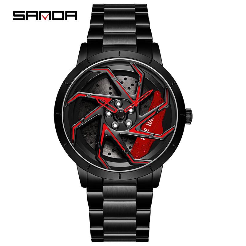 Sanda Meilleure Vente 1088 Montre pour Adolescent: Personnalisé, Cadran Rotatif 3D, Tendance, Quartz Étanche.