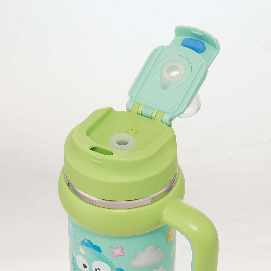 Skater Straw with Direct Sanrio Hangyodon Puffy Balloon Tumbler, 830ml, Insulated, Cold/Hot, Handle, 2-Way, Drinking, Design, STSTB9-A