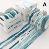 5Pcs / Pack Simple Colorful Basic Style Washi Tape Set DIY Scrapbooking Sticker Label Masking Tape School Office Supply