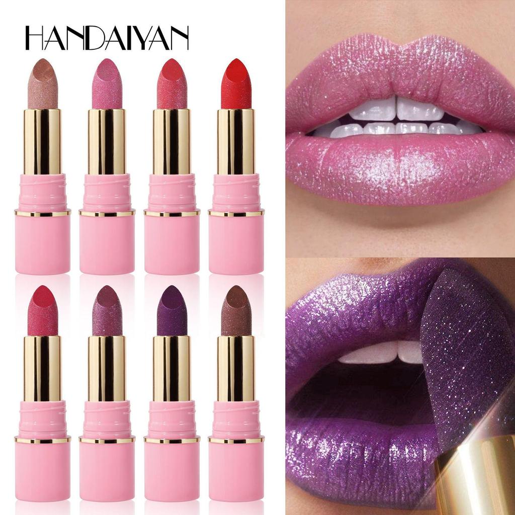 Diamond Shiny Pearlescent Lipstick Explosive Lipstick Sequin Lipstick Fine Shiny Long-lasting Waterproof Moisturizing Glitter Lipstick