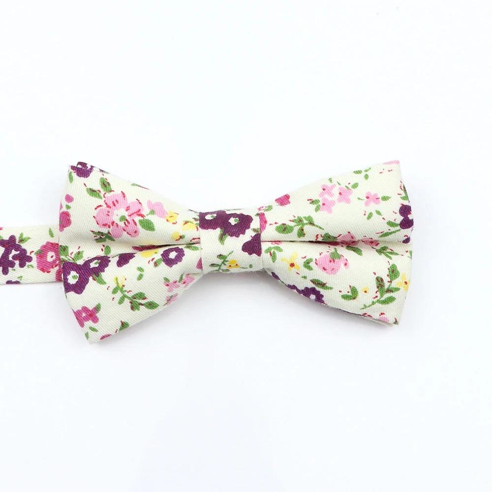 Floral Cotton Bowtie Elephants Whales Flower Pattern Parent Children Family Set Colorful Butterfly Wedding Party Accessory Gifts