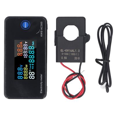 Multímetro Digital Tensão AC Potência Medidor de Temperatura Visor LCD Testador de Energia com Corrente