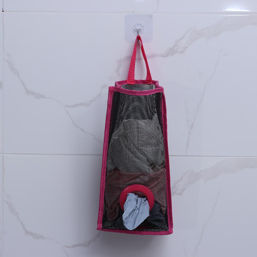 Home Practical Organizer Recycle Hanging Holder Garbage Bag Storage Breathable Mesh Plastic