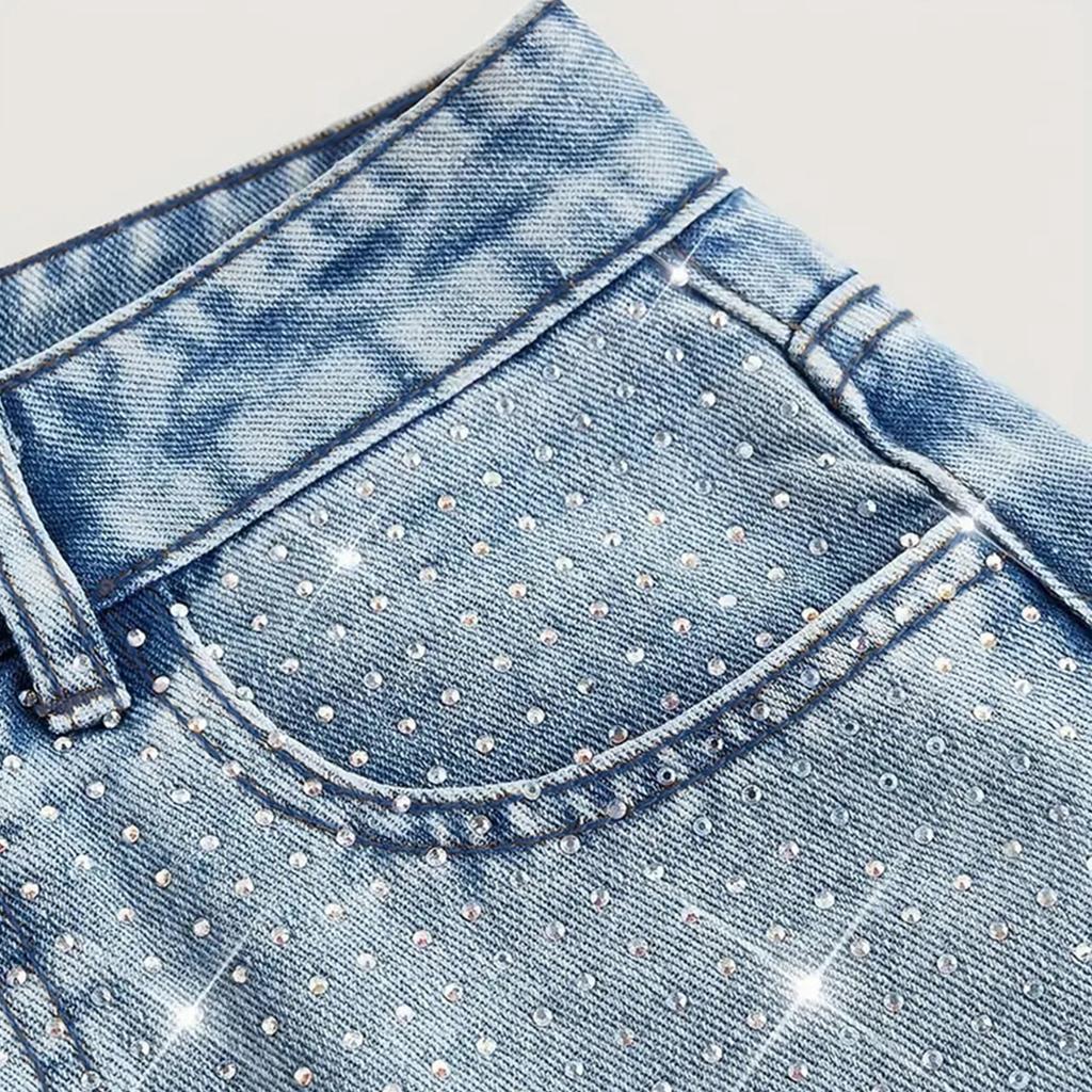 Pantaloni da Donna Taglia Grande Jeans Elasticizzati Larghi Pantaloni Semi-Elastici