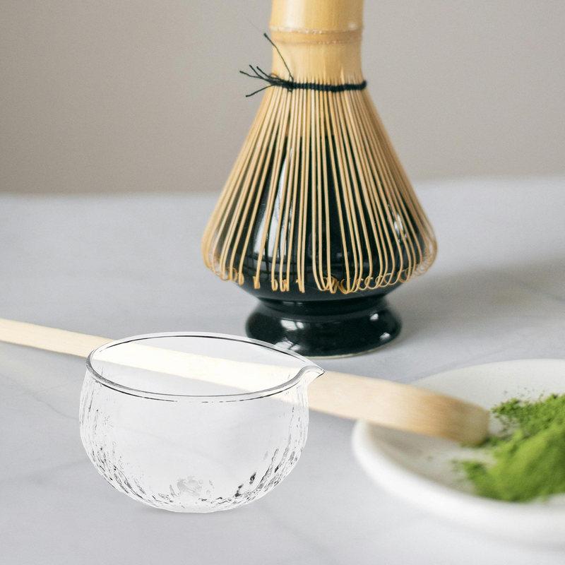 Glass Matcha Bowl Clear Japanese Traditional Matcha Spout Bowl for Daily Use Tea Ceremony Tea Fair Cup Natural Teacup other