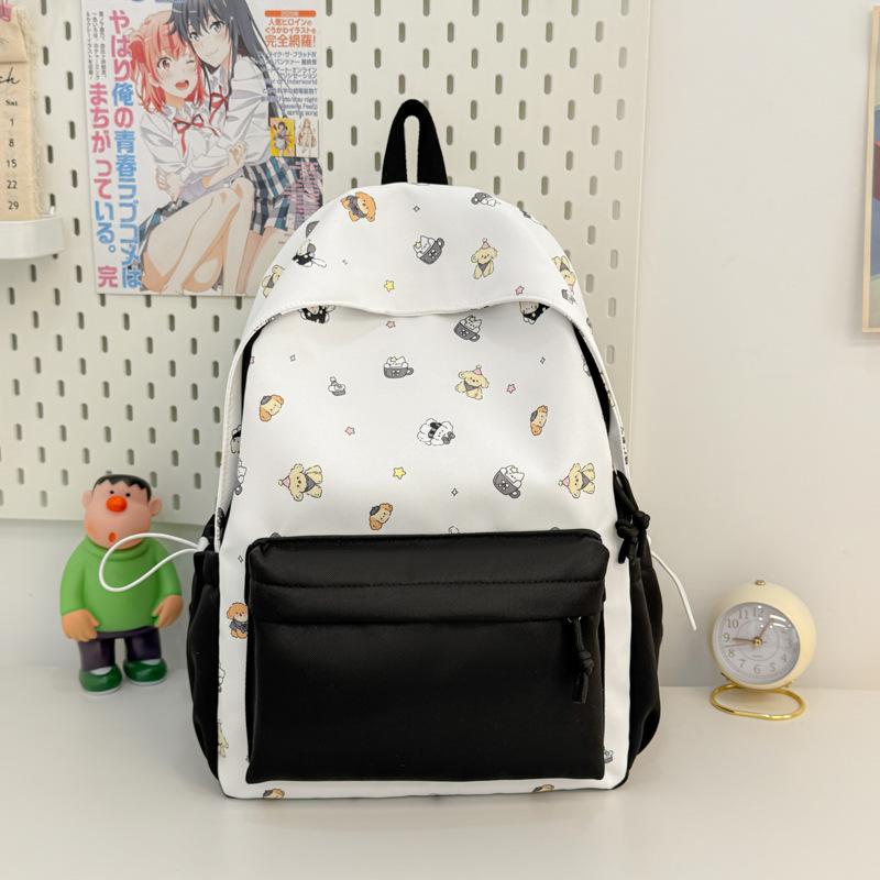 Schoolbag Japanese ins cute cat print student backpack niche high value color matching large capacity schoolbag small backpack