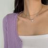 PANJBJ S925 Sterling Silver Korean Personality Glossy Cross Necklace Ladies Simple And Versatile Pendant Chain NecklacePANJBJ