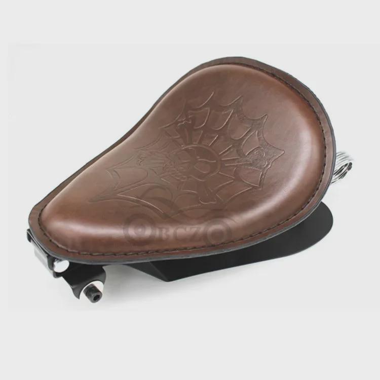 Harley Sportster XL883/XL1200 Skull Retro Spring Leather Seat Cushion
