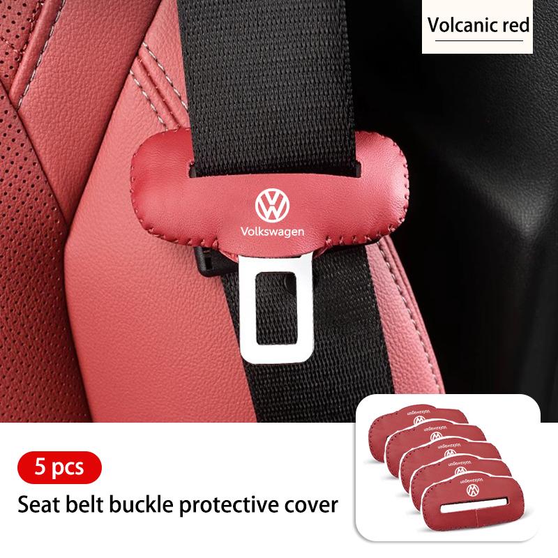 BIG1 Leather Car Seat Belt Adjustable Anti-Scratch Protector Buckle For Volkswagen VW Polo Jetta Sagitar Magotan Passat B5 B6 B7 CC