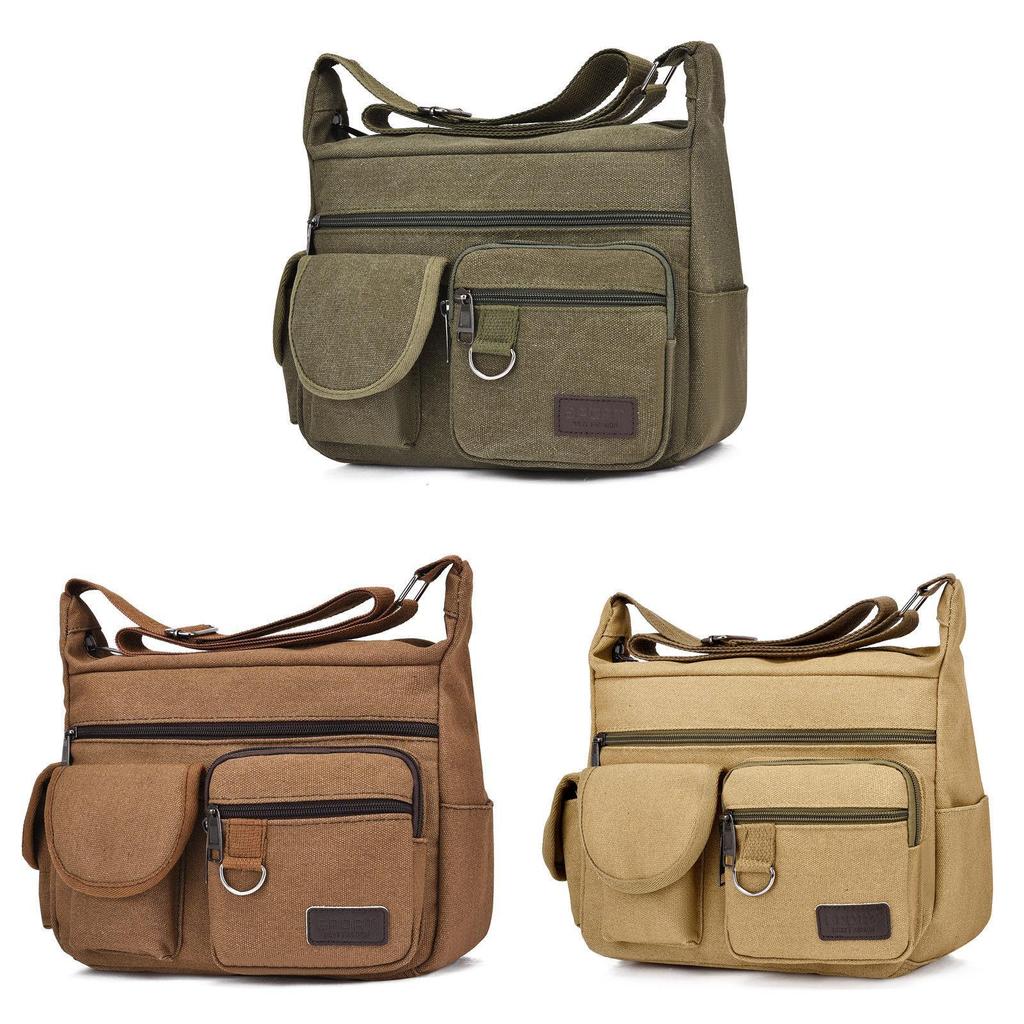 Men Canvas Shoulder Bag With Casual Design For Travel And Commute