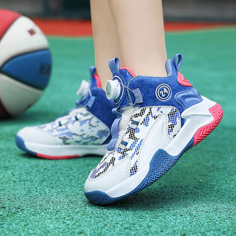 31-40 Mládež Plus Velikost Pohodlná a Módní Sportovní a Volnočasová Obuv Vysoká Basketbalová Obuv