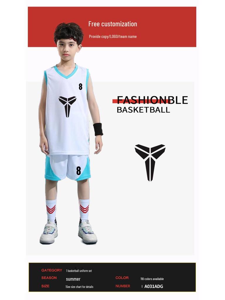 Kids' Basketball Jerseys: Sports Hall, School Training, Competition & Performance Uniforms with Custom Printing