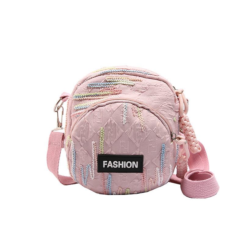 Canvas Small Crossbody Bag For Women With Zipper Pocket And Key Clip In Street Style