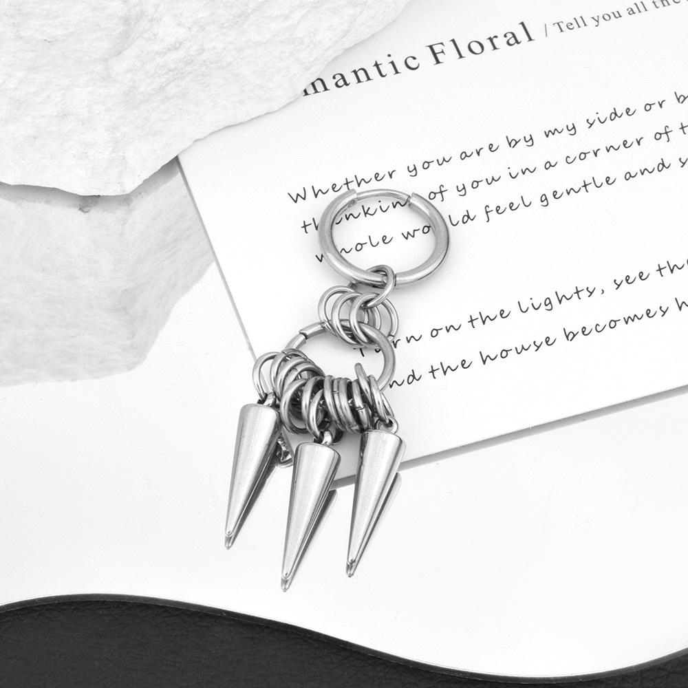 Heavy Industry Metal Cone Nail Coil Ear Buckle Niche Subculture Sweet Cool Men's and Women's Same Personalized Rivet Pendant Earrings