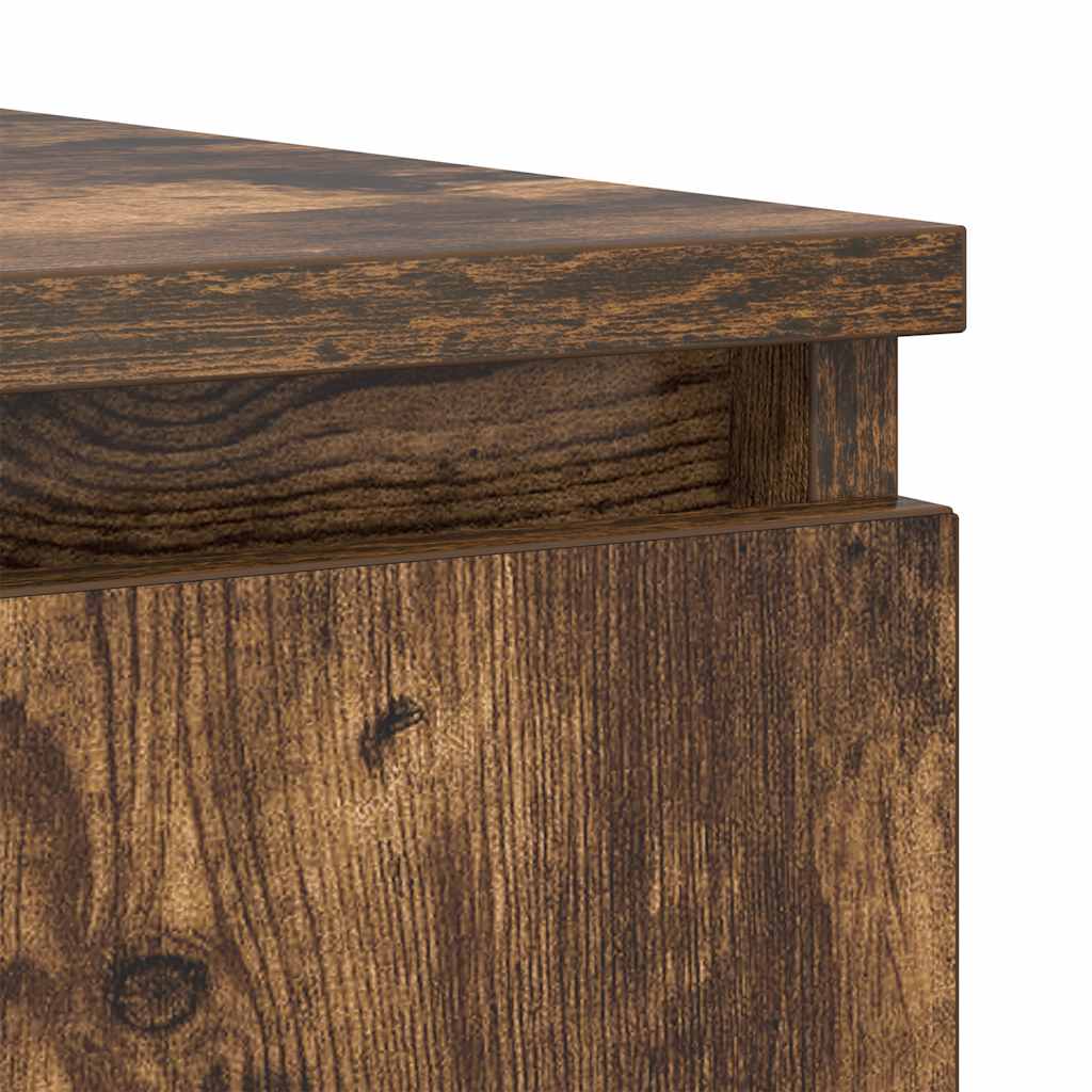 Sideboard with Drawers Smoked Oak 100.5 x 35 x 98.5 cm