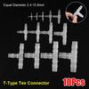 10Pcs 1.6-15.8mm T-Type Tee Connector Equal Diameter Plastic 3 Way Connector PP PE Soft Hose Fittings